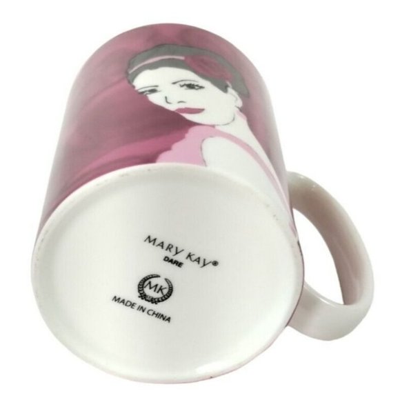 Mary Kay Ash Dare to Grow Quote Pink Porcelain Ceramic Coffee Mug and Plate Set - Picture 6 of 8